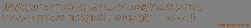 FastInMyCar-fontti – ruskeat fontit harmaalla taustalla