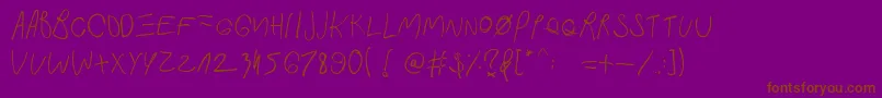 フォントFastInMyCar – 紫色の背景に茶色のフォント