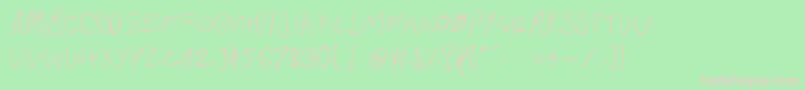 FastInMyCar-fontti – vaaleanpunaiset fontit vihreällä taustalla