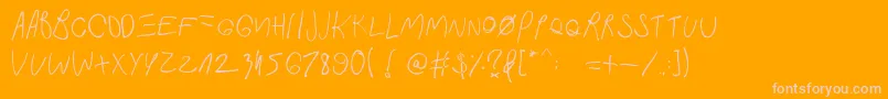 FastInMyCar-fontti – vaaleanpunaiset fontit oranssilla taustalla