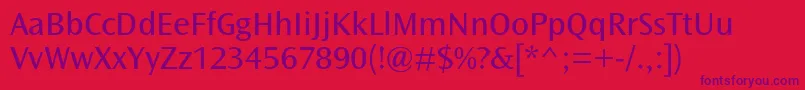 Fonte OceansansstdBooksemiext – fontes roxas em um fundo vermelho
