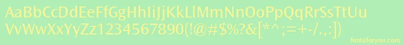 OceansansstdBooksemiext Font – Yellow Fonts on Green Background