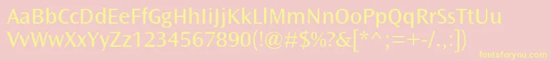 OceansansstdBooksemiext Font – Yellow Fonts on Pink Background