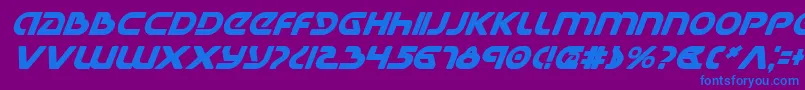 UniversalJackBoldItalic Font – Blue Fonts on Purple Background