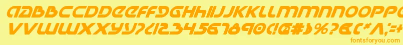 UniversalJackBoldItalic Font – Orange Fonts on Yellow Background