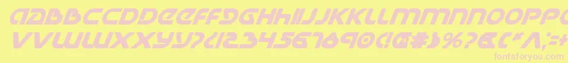 UniversalJackBoldItalic Font – Pink Fonts on Yellow Background
