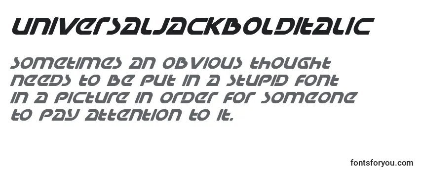 Schriftart UniversalJackBoldItalic