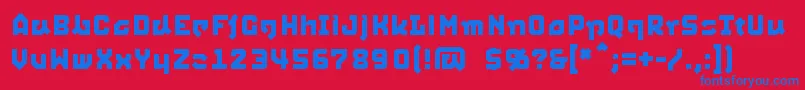 フォントSquid ffy – 赤い背景に青い文字