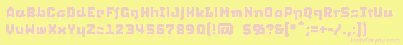 フォントSquid ffy – ピンクのフォント、黄色の背景