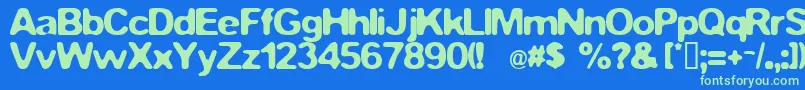 FstopDemo Font – Green Fonts on Blue Background