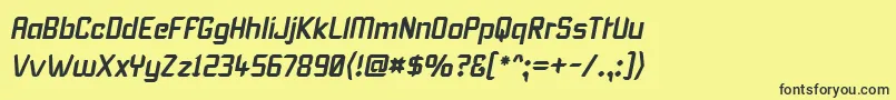 KarismaItalic Font – Black Fonts on Yellow Background