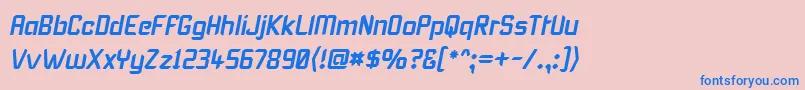 Czcionka KarismaItalic – niebieskie czcionki na różowym tle