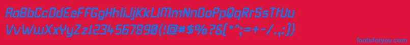 Шрифт KarismaItalic – синие шрифты на красном фоне