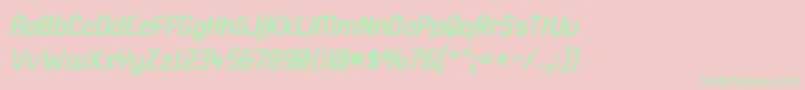 KarismaItalic-Schriftart – Grüne Schriften auf rosa Hintergrund
