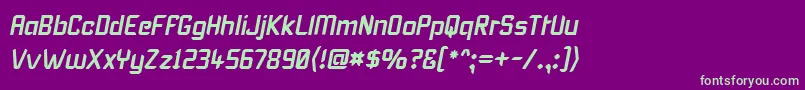 KarismaItalic Font – Green Fonts on Purple Background