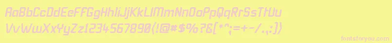 KarismaItalic-Schriftart – Rosa Schriften auf gelbem Hintergrund