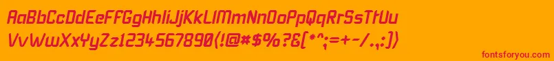 fuente KarismaItalic – Fuentes Rojas Sobre Fondo Naranja