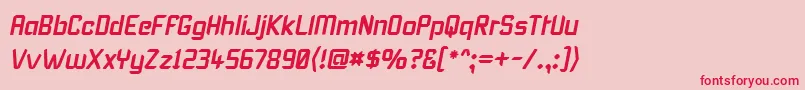 KarismaItalic Font – Red Fonts on Pink Background