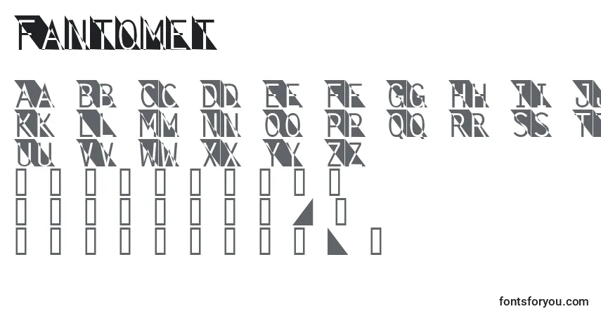 Шрифт Fantomet – алфавит, цифры, специальные символы