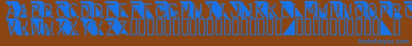 フォントFantomet – 茶色の背景に青い文字