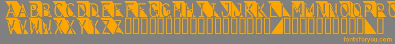 フォントFantomet – オレンジの文字は灰色の背景にあります。