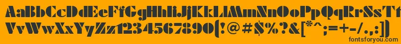 Ukrainianfuturaeugenia Font – Black Fonts on Orange Background