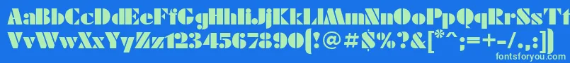 Ukrainianfuturaeugenia Font – Green Fonts on Blue Background