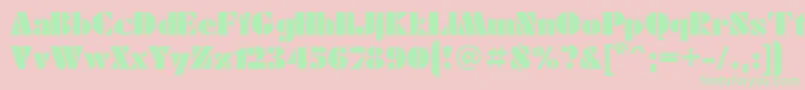 Ukrainianfuturaeugenia Font – Green Fonts on Pink Background