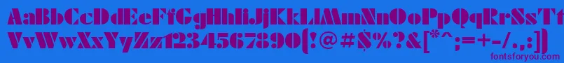 Ukrainianfuturaeugenia Font – Purple Fonts on Blue Background