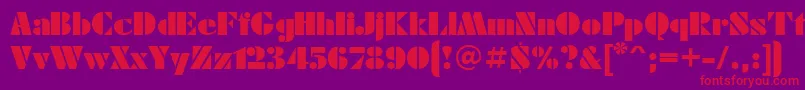 Ukrainianfuturaeugenia Font – Red Fonts on Purple Background