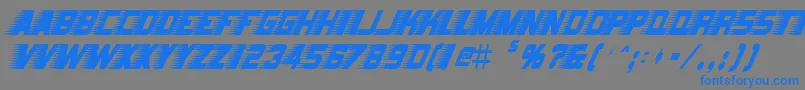 BarbatrickRegular-Schriftart – Blaue Schriften auf grauem Hintergrund