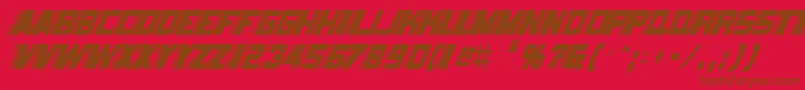 BarbatrickRegular-Schriftart – Braune Schriften auf rotem Hintergrund