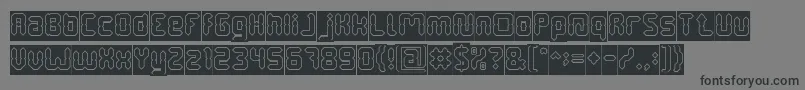 Czcionka DigitalGothicHollowInverse – czarne czcionki na szarym tle
