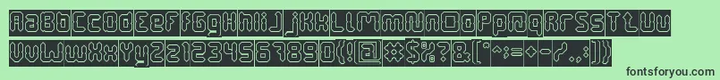 DigitalGothicHollowInverse Font – Black Fonts on Green Background