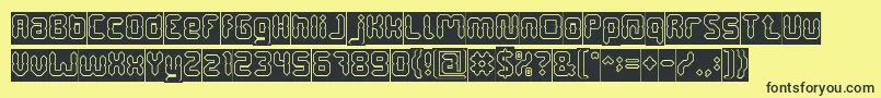 DigitalGothicHollowInverse Font – Black Fonts on Yellow Background