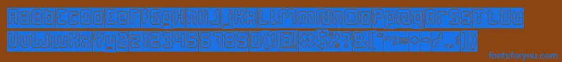 DigitalGothicHollowInverse Font – Blue Fonts on Brown Background