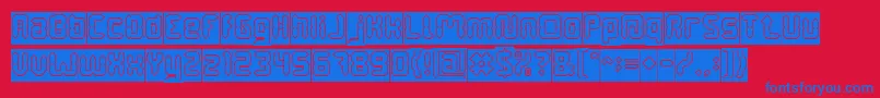 DigitalGothicHollowInverse Font – Blue Fonts on Red Background