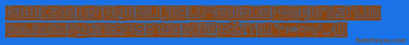 DigitalGothicHollowInverse Font – Brown Fonts on Blue Background