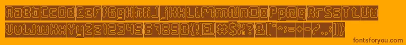 DigitalGothicHollowInverse Font – Brown Fonts on Orange Background