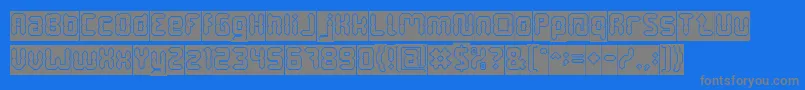 DigitalGothicHollowInverse Font – Gray Fonts on Blue Background