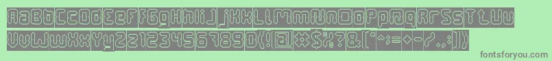 Fonte DigitalGothicHollowInverse – fontes cinzas em um fundo verde