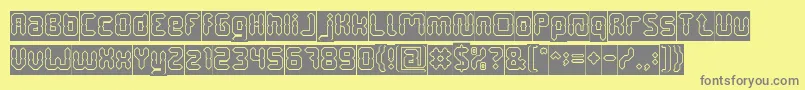 DigitalGothicHollowInverse Font – Gray Fonts on Yellow Background