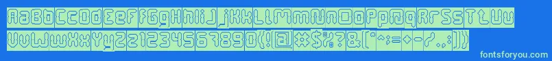 DigitalGothicHollowInverse Font – Green Fonts on Blue Background
