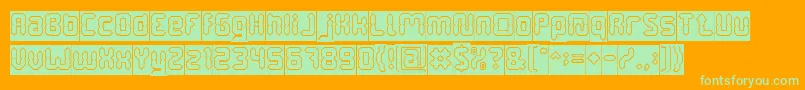 DigitalGothicHollowInverse Font – Green Fonts on Orange Background