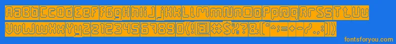 DigitalGothicHollowInverse Font – Orange Fonts on Blue Background