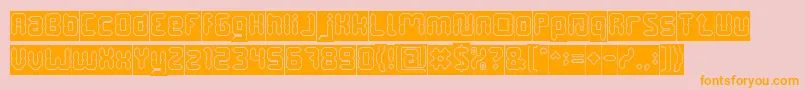 DigitalGothicHollowInverse Font – Orange Fonts on Pink Background