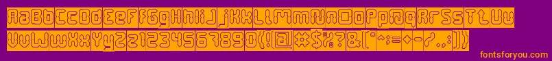 DigitalGothicHollowInverse Font – Orange Fonts on Purple Background