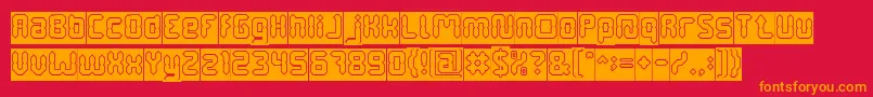 fuente DigitalGothicHollowInverse – Fuentes Naranjas Sobre Fondo Rojo