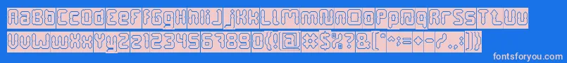 DigitalGothicHollowInverse Font – Pink Fonts on Blue Background