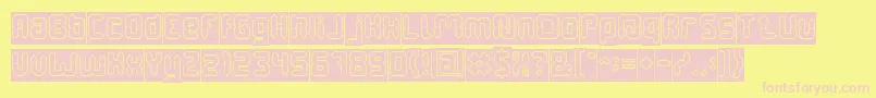 DigitalGothicHollowInverse Font – Pink Fonts on Yellow Background